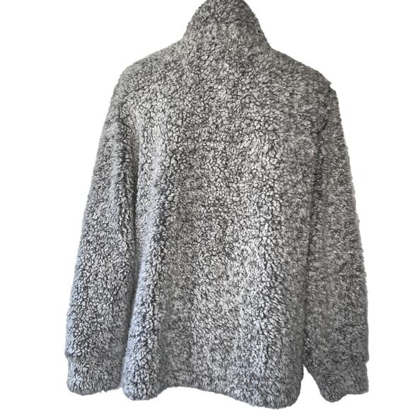 Mens Sherpa Fleece Pullover 1/4 Zip Jacket Outerwear Weatherproof Gray Sz Large - Picture 3 of 7